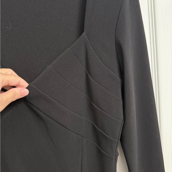 NWT Boston Proper Black 3/4 Sleeve Travel Shirt Top Small Darted Bust Crossover - Picture 2 of 5